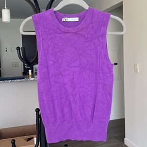 Zara - Neon Purple Business Casual Top - Size S